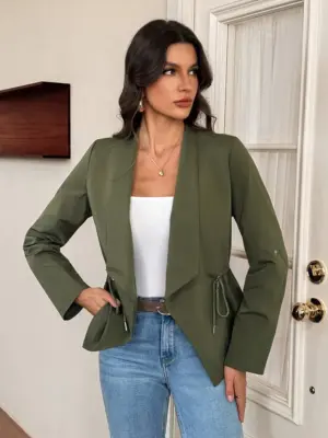 Army Green Asymmetrical Trench Coat
