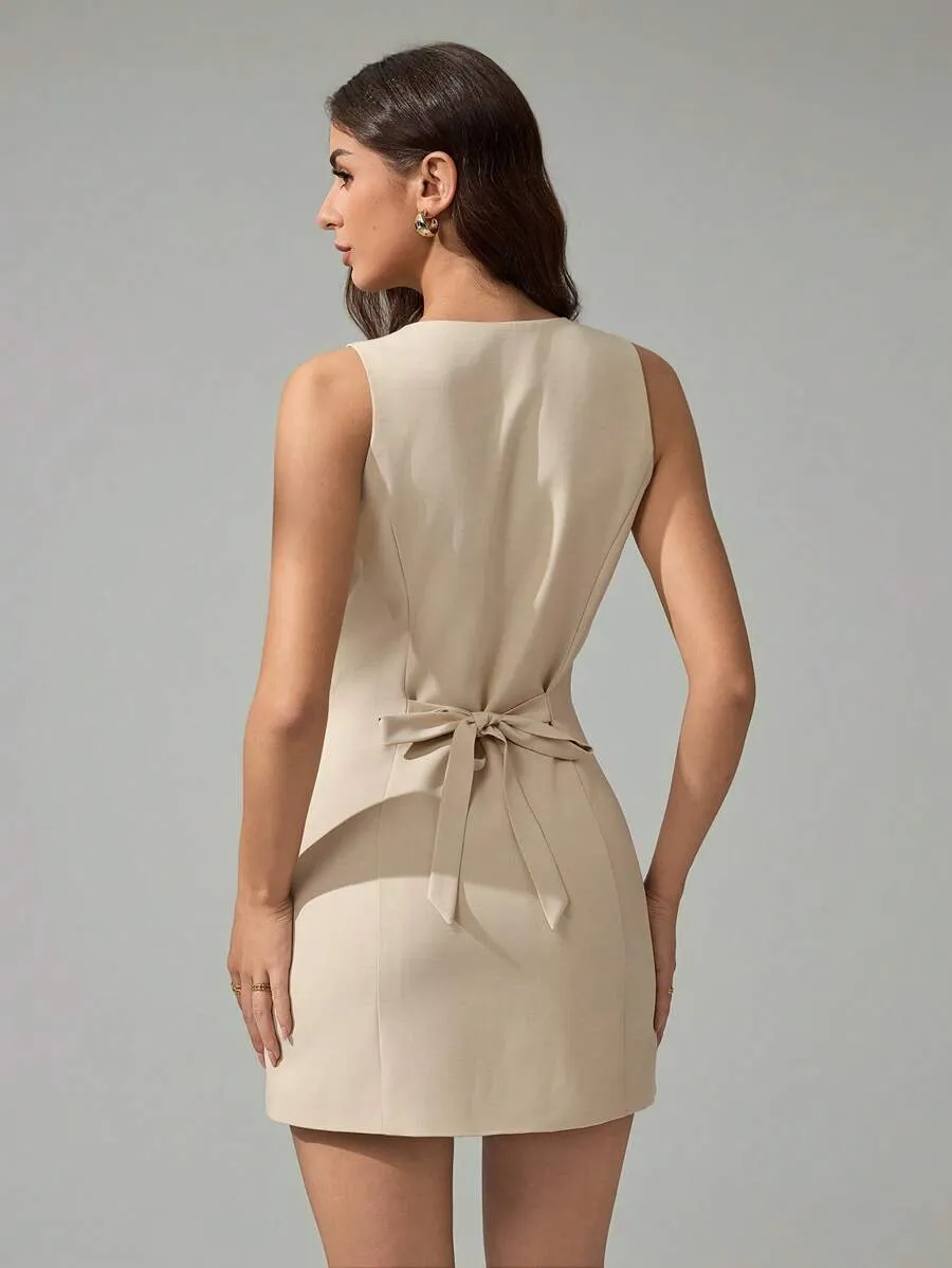 Sleeveless Tie-Back Mini Dress